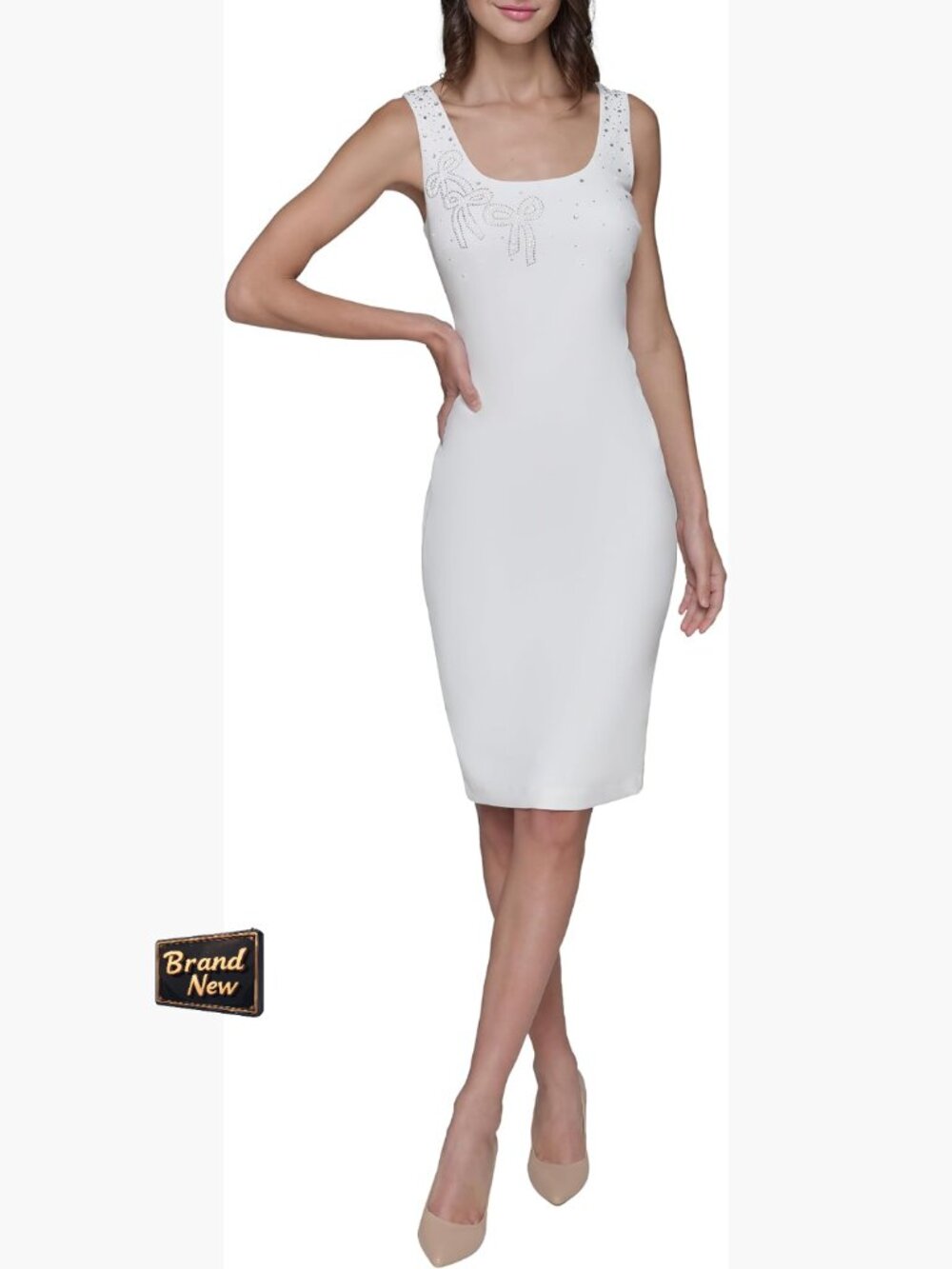 Sheath Dress Sleeveless Party Holiday Embellished by Karl Lagerfeld